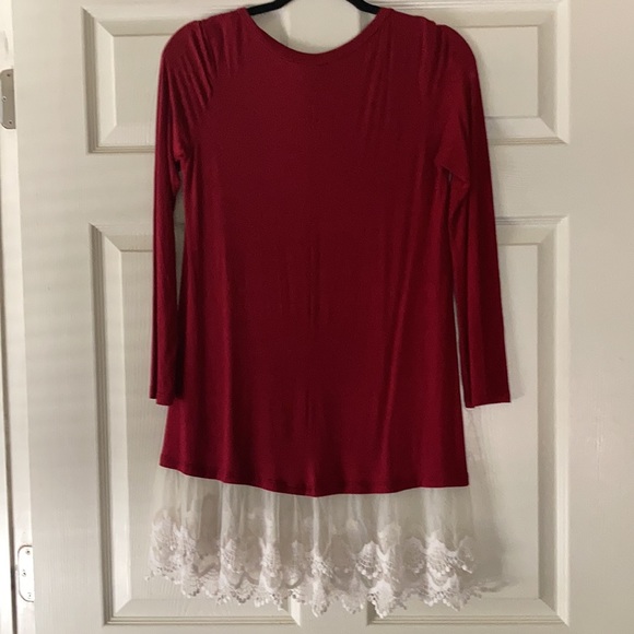 Maroon Top with Lace - Picture 3 of 5